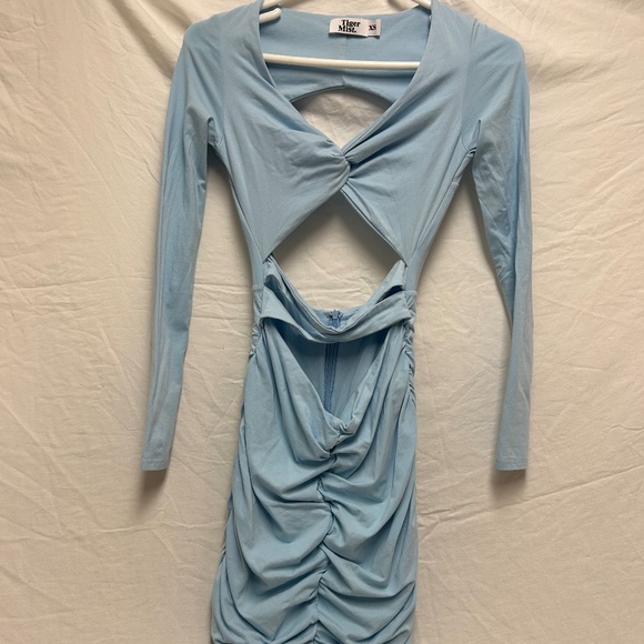 Mini Baby Blue Tiger Mist Cut Out Dress - Picture 1 of 3